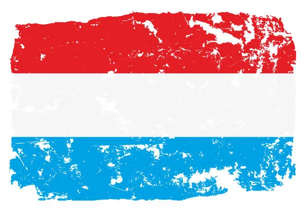 Vector illustration of Grunge styled flag of Luxembourg