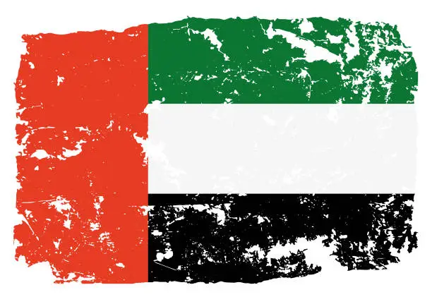 Vector illustration of Grunge styled flag of United Arab Emirates