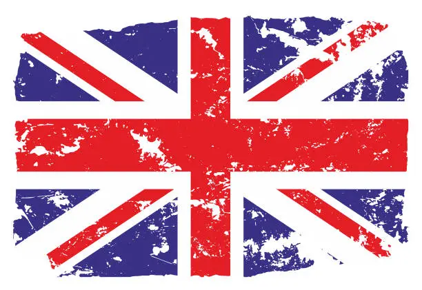 Vector illustration of Grunge styled flag of United Kingdom