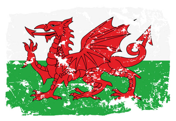 ilustrações de stock, clip art, desenhos animados e ícones de grunge styled flag of wales - welsh flag grunge dirty bad condition