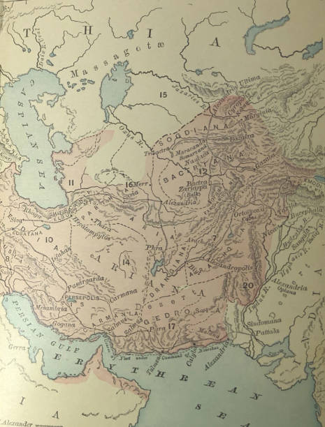 istock Antique illustration - World History - Partial map of the Persian empire 1333761104