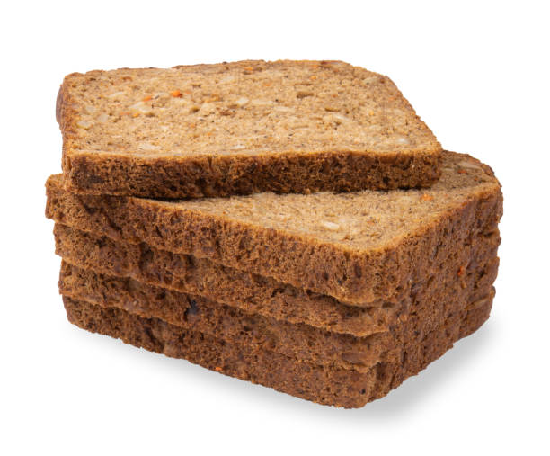 pão feito a partir de uma mistura de centeio e farinha de trigo, com sementes de girassol e cenouras - baked bread breakfast brown - fotografias e filmes do acervo