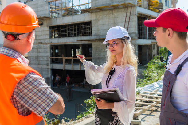 istock A woman, a civil engineer supervises the construction work 1333765232