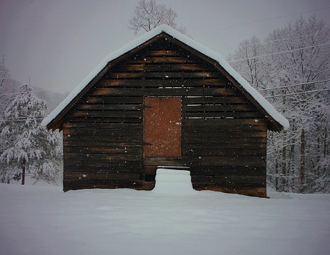 Abandoned Barn in a Snow Storm