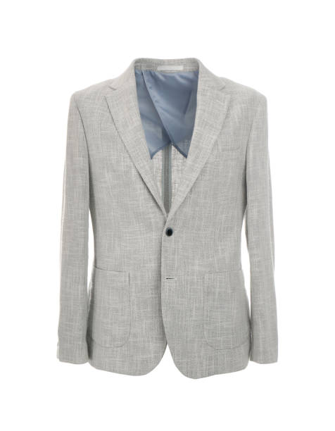 istock Stylish suit jacket on mannequin against white background. Men's clothes 1333768578