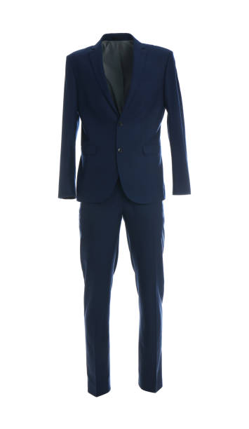 istock Stylish suit on mannequin against white background. Men's clothes 1333768605