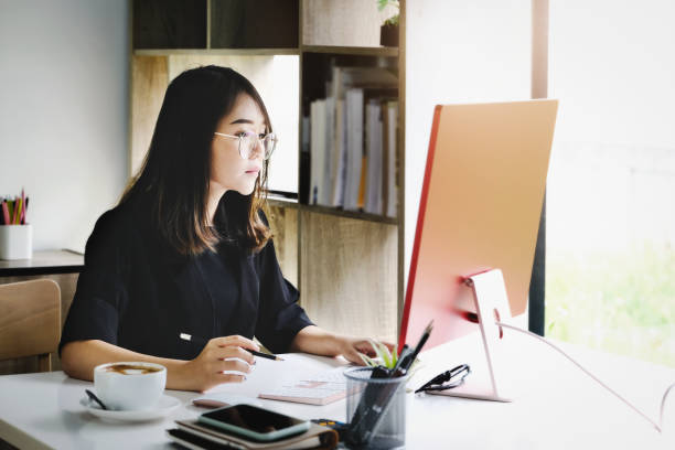 istock Work from home Company employees use their computers to work from home to prevent the corona virus from meeting outsiders. 1333769913