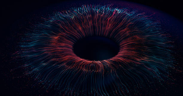 istock Digital Eye Wave Lines Stock Background 1333772543
