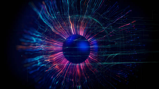 Digital Eye Wave Lines Stock Background