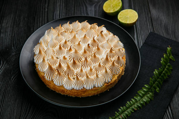 istock Lemon cake on a  wooden table 1333775144