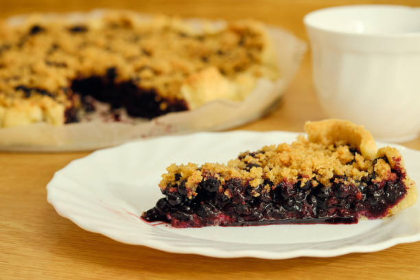 istock Tasty homemade blueberry pie on plate 1333780933