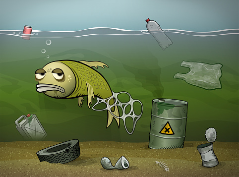 Water Pollution Stock Illustration - Download Image Now - Fish, Pollution,  Sea - iStock