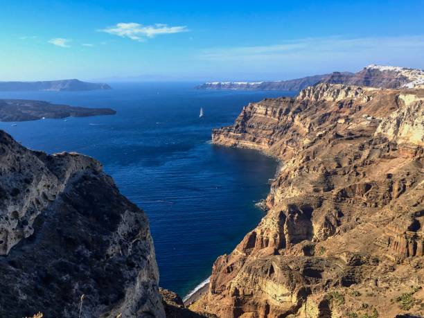 istock Sea view with volcanic rocks on Santorini 1333784979