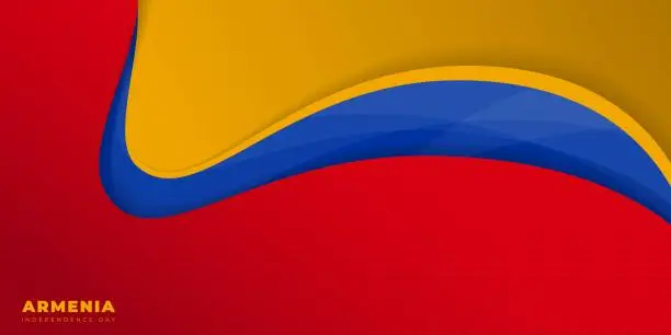 Vector illustration of Red, yellow and blue abstract background for Armenia Independence day design