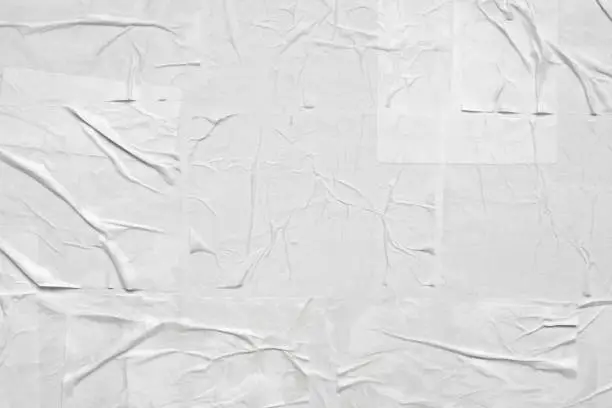 Vector illustration of Blanke weiße zerknitterte und gefaltete Papierpostertextur