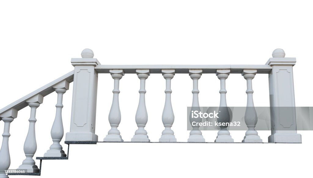 White View Railing White Railing Isolated Stock Photo - Download Image Now - Architecture ...