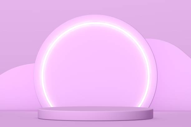 istock Podium and minimal abstract background, 3d rendering geometric shape, Stage for awards on website in modern. Empty product stand. 1333794258