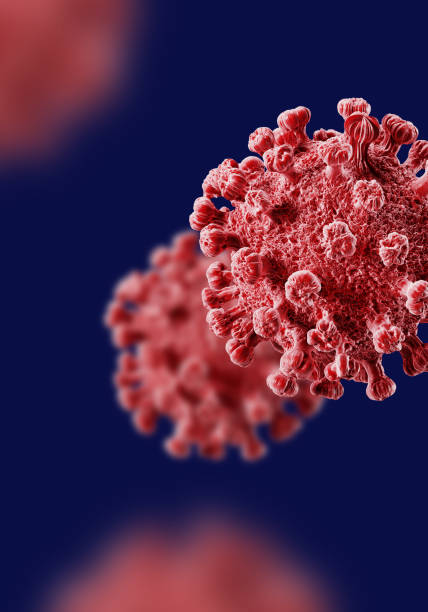istock Coronavirus COVID-19 on blue background, 3d rendering 1333795774