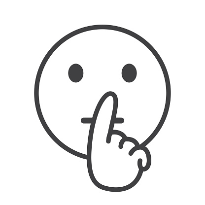 Silent Smiley - Emoji Icon. Emoticon. Smile. Emotion. Funny Cartoon. Social Media. Vector iluustration