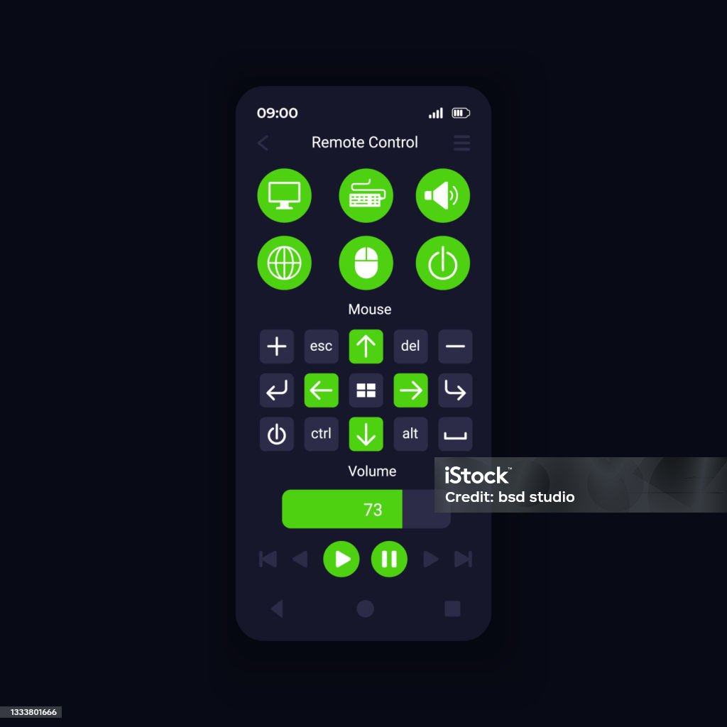 Device Virtual Control From Smartphone Interface Vector Template Stock ...