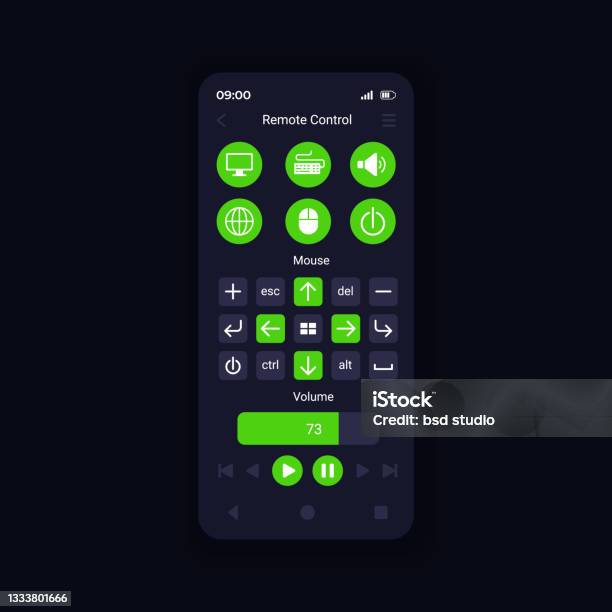 Virtual Multiphone Interface Device Virtual Control From Smartphone Interface Vector Template Stock ...