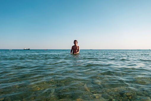 Boy Summer fun on the sea