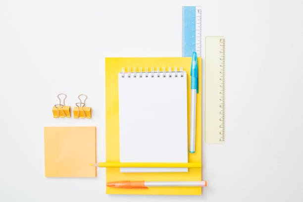 istock Flat lay school and office supplies on a white background 1333802873