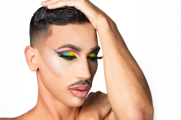istock closeup of man with mustache and glamorous makeup 1333803053