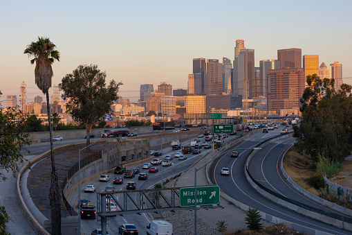 Morning commute into Los Angeles at sunrise