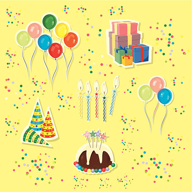 happy birthday vector art illustration