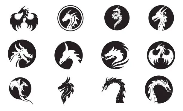 Vector illustration of Dragon vector icon illustration design logo template