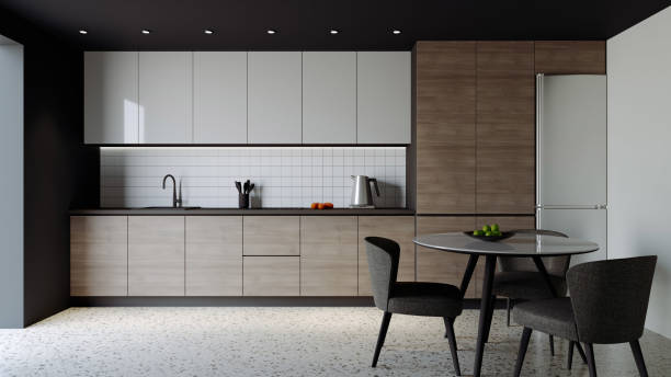 istock The kitchen is decorated in a minimalist style. 1333814396