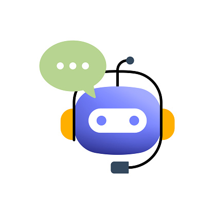 Chatbot Flat Icon. Flat Design Vector Illustration