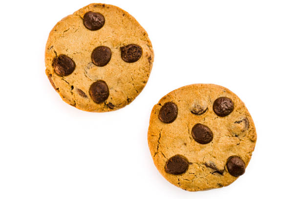 istock Chocolate cookies isolated on white background. Close-up Macro. Selective focus 1333817509