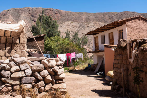Free picture: cascade, walls, Peru, rural, house, mountain, landscape ...