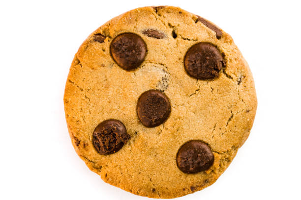 istock Chocolate cookies isolated on white background. Close-up Macro. Selective focus 1333818827