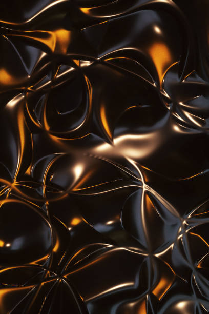 istock 3D gold wave lines on black background. Futuristic abstract metal gradient wave line. Luxury Golden flow background. 1333819625