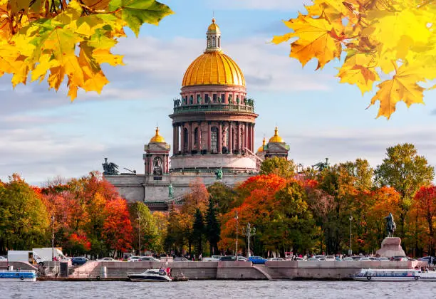 St. Isaac's Cathedral in autumn, Saint Petersburg, Russia