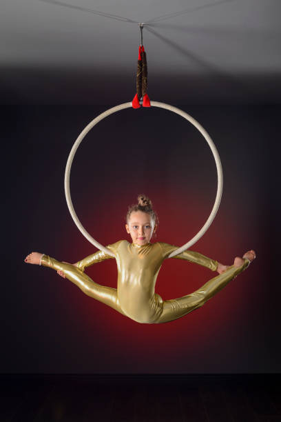 istock Tiny gymnast shows off her skills. 1333822379