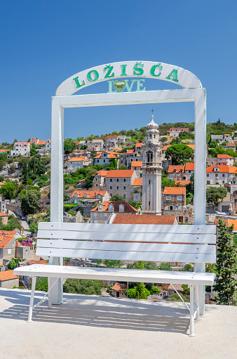 Scenic view on Lozisca village located on the west of Brac island in Croatia