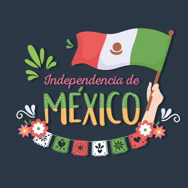 Vector illustration of independence day mexico