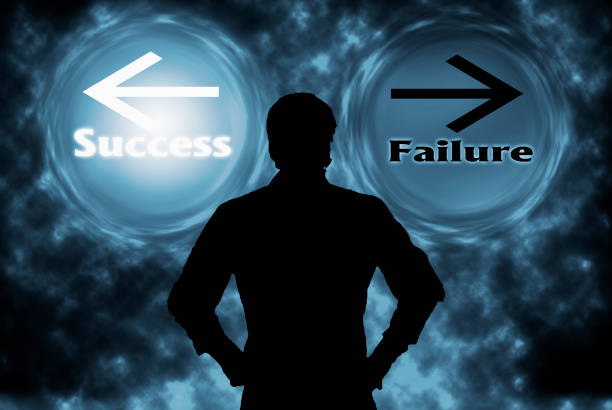 Abstract background with Success and Failure concept. Thinking, Success and Creativity. abstract 3d illustration