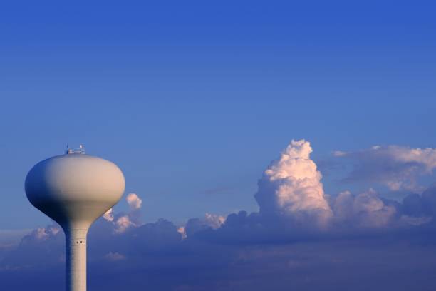 istock Blue sky with american water tank 1333836661