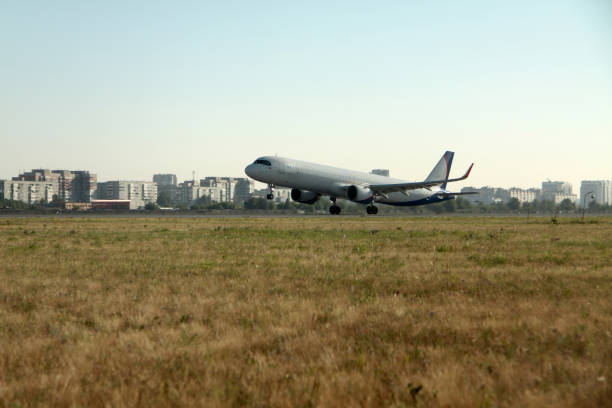 istock Passenger plane takes off from the airport runway 1333838877