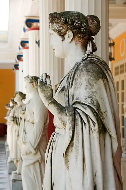 Sculptured figure. Achilion palace, Benitses - Corfu, Greece. 
