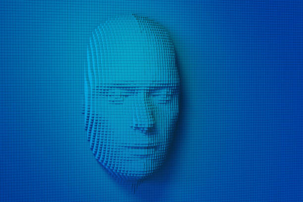 Hanging face on a brick wall
