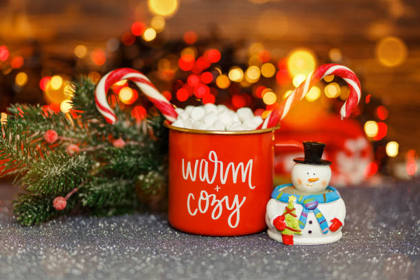 istock Festive mood. Hot chocolate with marshmallows. Christmas hot drinks. 1333851990