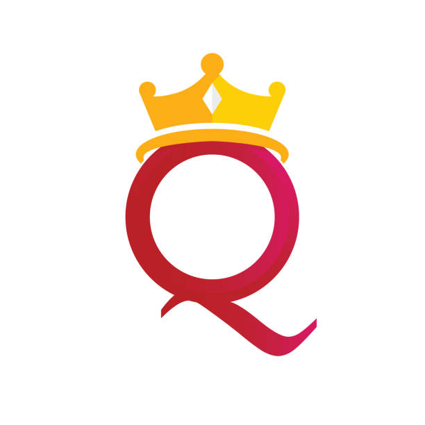 queen crown logo vorlage mit buchstabe q symbol - king nobility talking jewel stock-grafiken, -clipart, -cartoons und -symbole