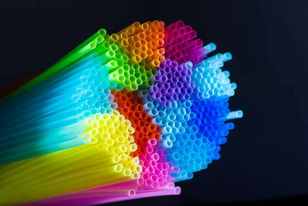 istock Colorful plastic drinking straws, close up as background 1333855950