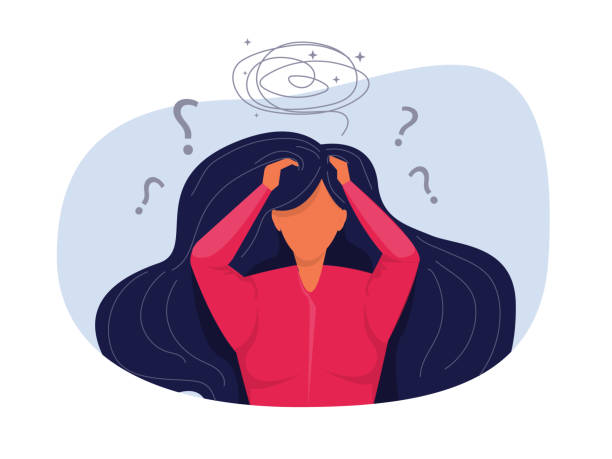 istock Girl Depression about feeling lonely unhappy depressed vector illustrationtears concept 1333857809